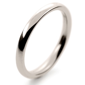 Court Medium - 2mm (TCM2.0 W) White Gold Wedding Ring